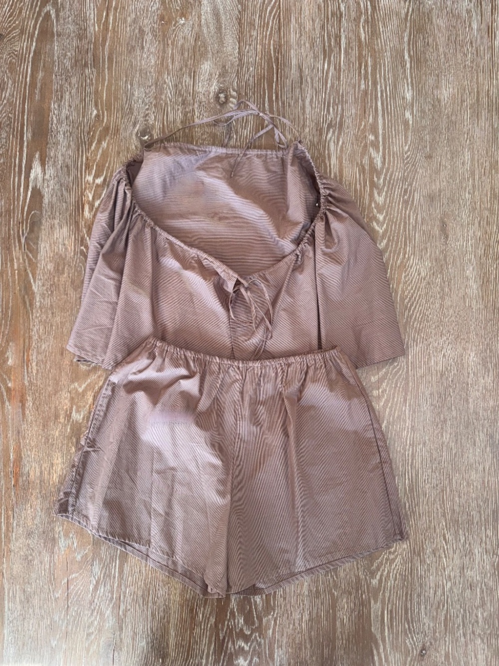 Deiji Studios cotton stripped "pajama" to streetwear halter/short set- size M - Picture 14 of 14